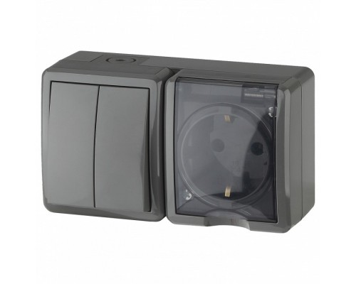 Блок с розеткой и выключателем Эра Эра Эксперт 11-7402-03