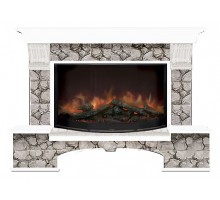 Комплект из электрокамина напольного и портала (149x42x108.5 см) Бостон К Карелия Rondo 86 БК860055