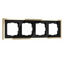 Рамка на 4 поста Werkel Baguette (черный/латунь) W0042852