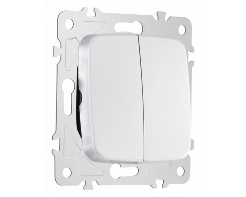 Выключатель двухклавишный без рамки Arte Milano 205 205.30-2.silver