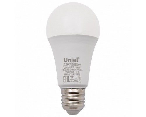 Лампа светодиодная с управлением через Wi-Fi Uniel E27 12Вт 2700 - 6500K UL-00011654 Лампа светодиодная с управлением через Wi-Fi Uniel E27 12Вт 2700 - 6500K UL-00011654
