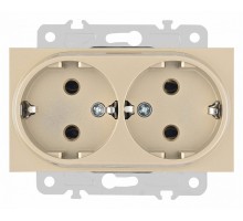Розетка двойная с заземлением, без рамки Arte Milano am-203 203.40-2.shampan