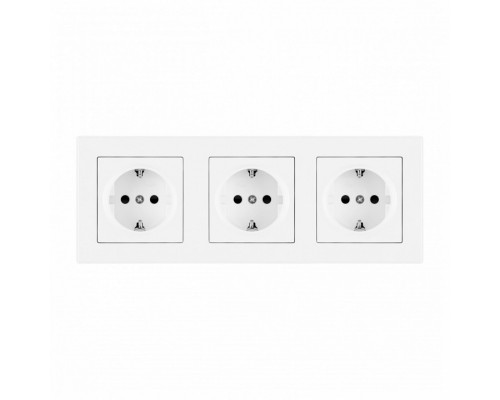 Розетка с заземлением и со шторкой Arte Milano SET06-3 SET06-3-40-1x3 white