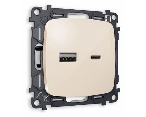 Розетка 2хUSB type A и C без рамки Ambrella Volt Quant MO311010 Розетка 2хUSB type A и C без рамки Ambrella Volt Quant MO311010