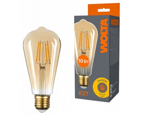 Лампа светодиодная Wolta  E27 10Вт 2400K WF-ST64-10W2.4KE27