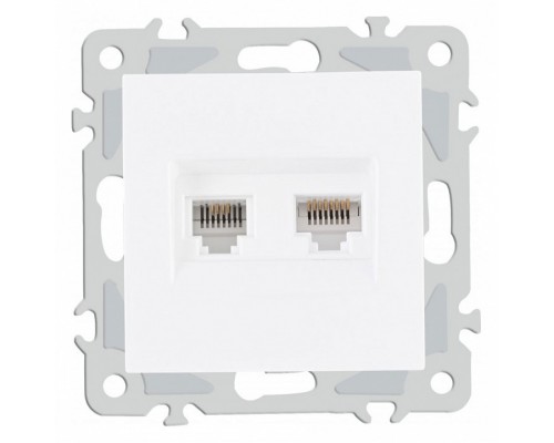 Розетка двойная RJ-11 и Ethernet RJ-45, без рамки Arte Milano am-206 206.44-1.white Розетка двойная RJ-11 и Ethernet RJ-45, без рамки Arte Milano am-206 206.44-1.white