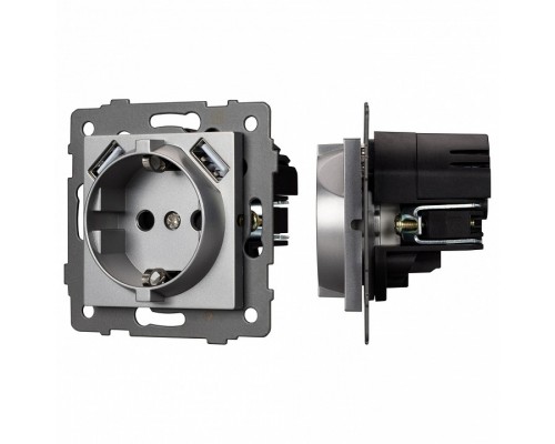 Розетка с заземлением и 2хUSB type A, без рамки Arlight SCT 049820