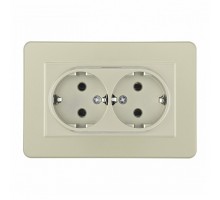 Розетка двойная с заземлением и со шторкой Arte Milano SET16-2 SET16-double-40-2 shampan