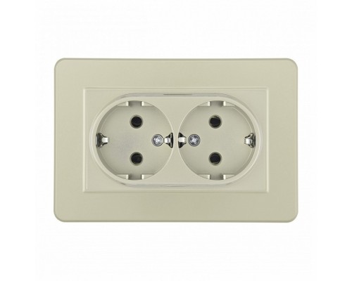 Розетка двойная с заземлением и со шторкой Arte Milano SET16-2 SET16-double-40-2 shampan