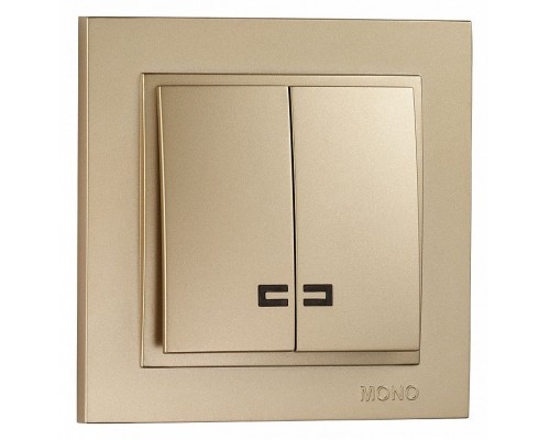 Выключатель двухклавишный с подсветкой Mono Electric Despina 102-222225-103 Выключатель двухклавишный с подсветкой Mono Electric Despina 102-222225-103