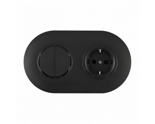 Блок с розеткой и выключателем Arte Milano SET08-2 SET08-2-40-1-30-2 black