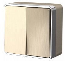 Выключатель двухклавишный Werkel Gallant (шампань рифленый) W5020010