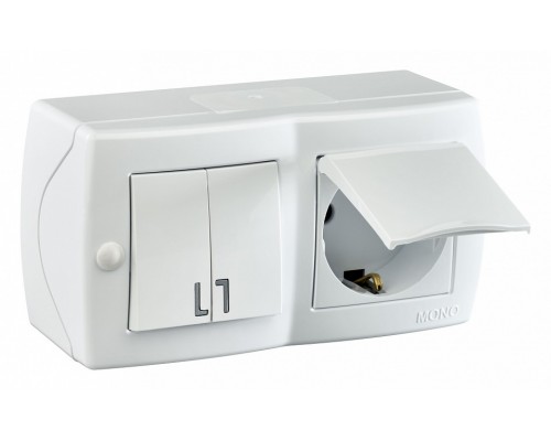 Блок с розеткой и выключателем Mono Electric Octans IP20 104-010101-187 Блок с розеткой и выключателем Mono Electric Octans IP20 104-010101-187