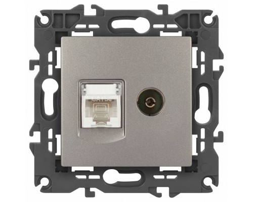 ТВ-розетка и розетка Ethernet RJ-45 без рамки Эра Эра Elegance 14-3110-16
