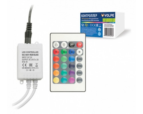 Контроллер-регулятор цвета RGB с пультом ДУ Volpe ULC-Q431 UL-00001113