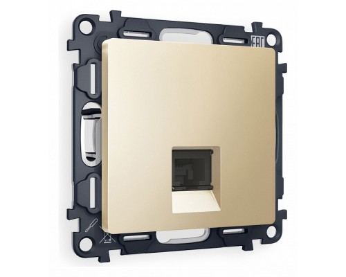 Розетка Ethernet RJ-45 и со шторками, без рамки Ambrella Volt Quant MA612010 Розетка Ethernet RJ-45 и со шторками, без рамки Ambrella Volt Quant MA612010