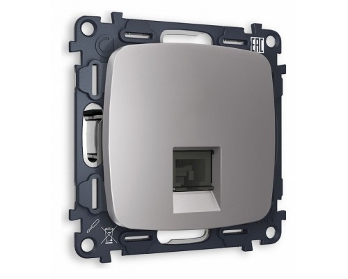 Розетка Ethernet RJ-45 и со шторками, без рамки Ambrella Volt Quant MO512010 Розетка Ethernet RJ-45 и со шторками, без рамки Ambrella Volt Quant MO512010