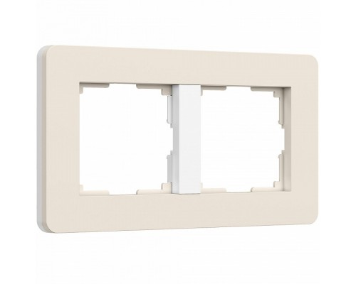 Рамка на 2 поста Werkel Split (айвори/белый, soft-touch) W0023066