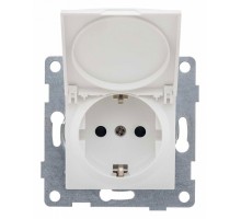 Розетка с заземлением и со шторкой, без рамки с крышкой Gusi Electric UGRA С11Р91-001