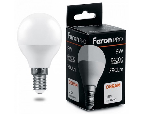 Лампа светодиодная Feron LB-1409 E14 9Вт 6400K 38079 Лампа светодиодная Feron LB-1409 E14 9Вт 6400K 38079