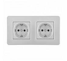 Розетка с заземлением и со шторкой Arte Milano SET16-2 SET16-2-40-1x2 silver