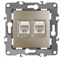 Розетка двойная Ethernet RJ-45 без рамки Эра Эра 12 12-3108-04