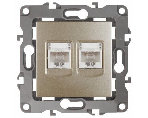 Розетка двойная Ethernet RJ-45 без рамки Эра Эра 12 12-3108-04