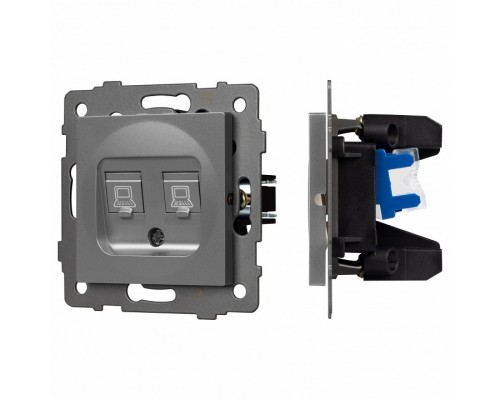 Розетка двойная RJ-12 и Ethernet RJ-45, без рамки Arlight SCT 049851