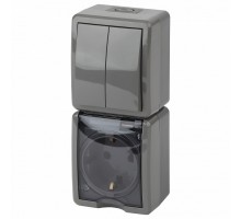 Блок с розеткой и выключателем Эра Эра Эксперт 11-7408-03