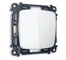 Выключатель проходной двухклавишный без рамки Ambrella Volt Quant MO123020