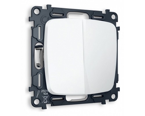 Выключатель проходной двухклавишный без рамки Ambrella Volt Quant MO123020