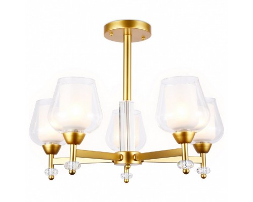 Люстра на штанге Ambrella Traditional TR3154/5 GD/CL золото/прозрачный E27/5 max 40W D630*460 Люстра на штанге Ambrella Traditional TR3154/5 GD/CL золото/прозрачный E27/5 max 40W D630*460