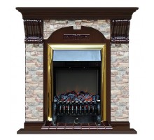 Комплект из электрокамина напольного и портала (106.5x36.5x98 см) Арочный ГЦ Fobos BR АР000066