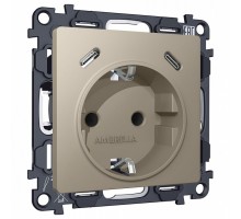Розетка с заземлением и 2хUSB type C, без рамки Ambrella Volt MA MA370510