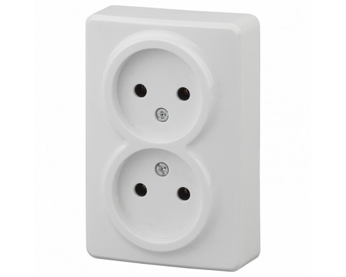 Розетка двойная без заземления Эра Эра Эксперт 11-2202-01