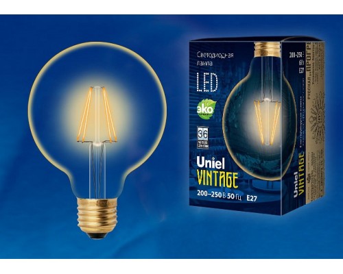 Лампа светодиодная Uniel Golden E27 6Вт K LED-G95-6W/GOLDEN/E27 GLV21GO Лампа светодиодная Uniel Golden E27 6Вт K LED-G95-6W/GOLDEN/E27 GLV21GO