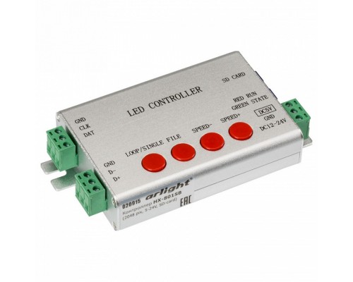 Контроллер-регулятор цвета RGB Arlight HX-801S HX-801SB (2048 pix, 5-24V, SD-card) Контроллер-регулятор цвета RGB Arlight HX-801S HX-801SB (2048 pix, 5-24V, SD-card)