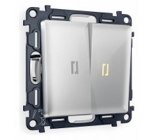 Выключатель двухклавишный с подсветкой без рамки Ambrella Volt Quant MA404010