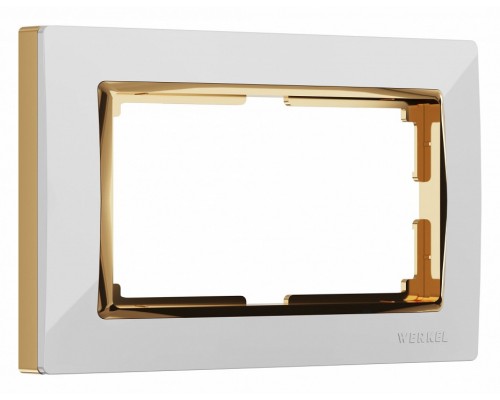 Рамка для двойной розетки Werkel Snabb белый / золото W0081933 Рамка для двойной розетки Werkel Snabb белый / золото W0081933