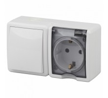 Блок с розеткой и выключателем Эра Эра Эксперт 11-7401-01