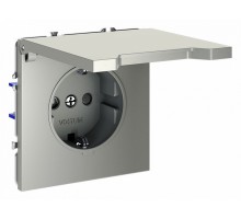Розетка с заземлением и со шторкой, без рамки с крышкой Voltum S70 VLS040305