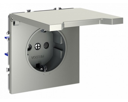 Розетка с заземлением и со шторкой, без рамки с крышкой Voltum S70 VLS040305 Розетка с заземлением и со шторкой, без рамки с крышкой Voltum S70 VLS040305