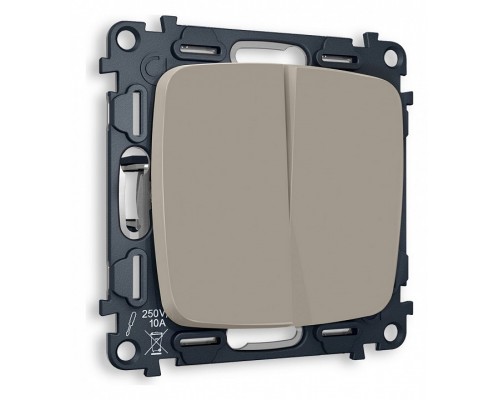 Выключатель проходной двухклавишный без рамки Ambrella Volt Quant MO363020