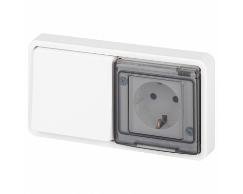 Блок с розеткой и выключателем Эра Эра Эксперт 11-7521-01