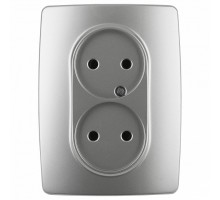 Розетка двойная без заземления Эра Эра 12 12-2107-03