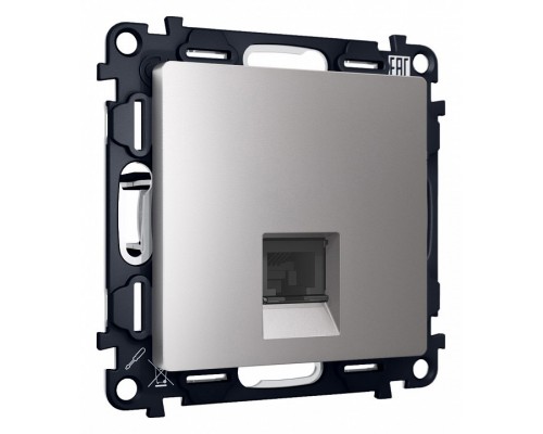 Розетка Ethernet RJ-45 и со шторками, без рамки Ambrella Volt Quant MA512010 Розетка Ethernet RJ-45 и со шторками, без рамки Ambrella Volt Quant MA512010