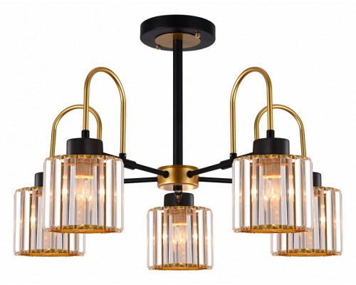 Люстра на штанге ILLUMICO  IL1305-5CPA-29 BK GD