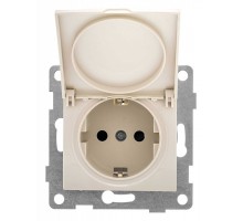 Розетка с заземлением и со шторкой, без рамки с крышкой Gusi Electric BRAVO С10Р91-003