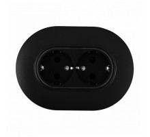 Розетка двойная с заземлением и со шторкой Arte Milano SET08-2 SET08-double-40-2 black