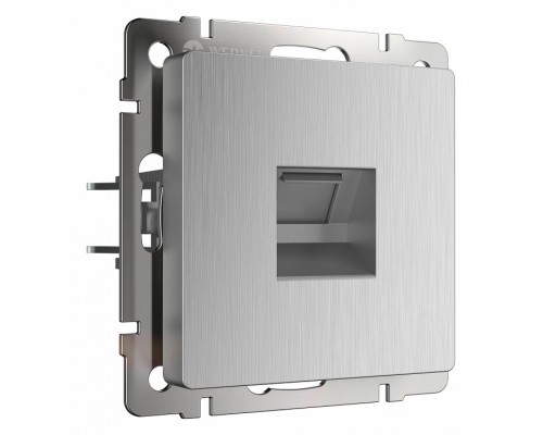 Розетка Ethernet RJ-45 без рамки Werkel cеребряный рифленый W1181009 Розетка Ethernet RJ-45 без рамки Werkel cеребряный рифленый W1181009